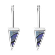 Black Onyx Triangle Sterling Silver Stud Earrings, e312